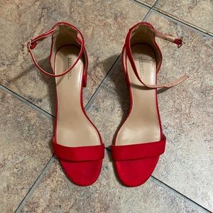 Red heeled sandal